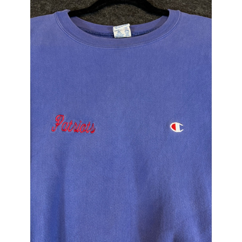 Vintage Champion Reverse Weave New England Patriots Sweatshirt Blue XL NFL USA